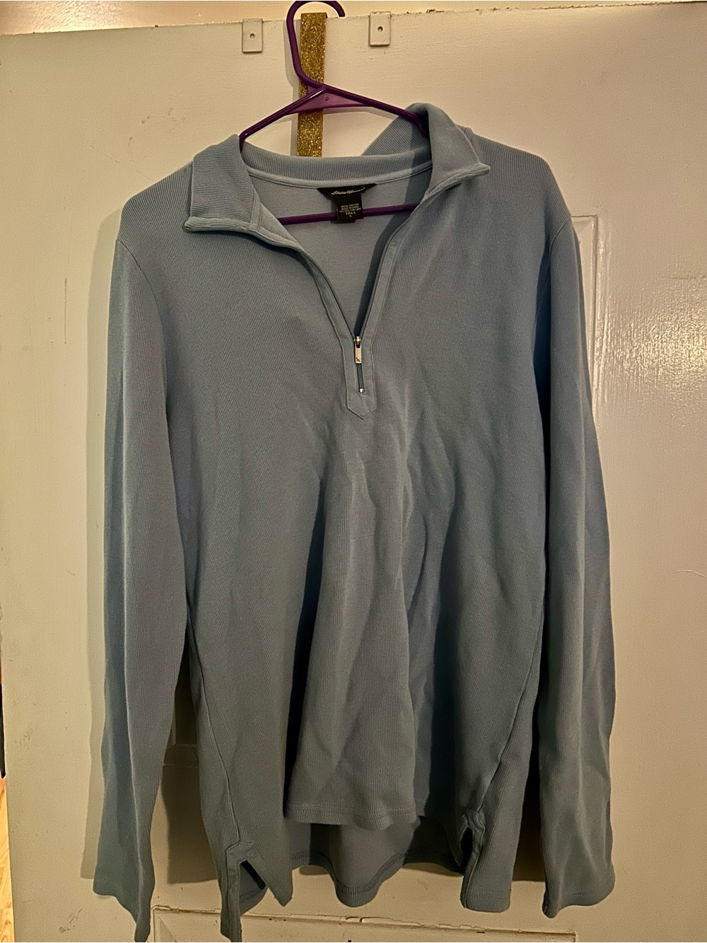 Eddie Bauer Women’s Tall Large Blue 1/4 Zip Pullover – L Tall